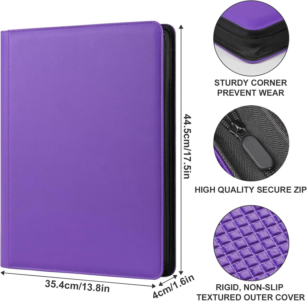 GEAoffice Premium 1000+ Card Binder - Sturdy PU Cover 16 Pocket Trading Card Collection Holder