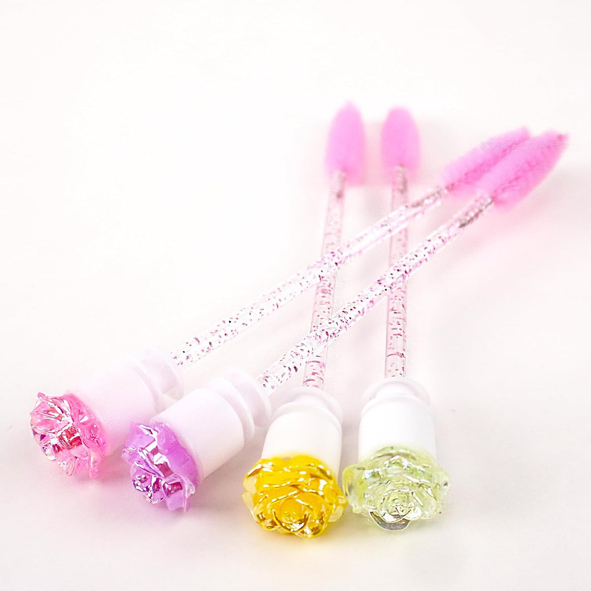 i-Laesh 10Pcs Diamond Disposable Mascara Wands with Tube - Spoolies for Eyelash Extensions