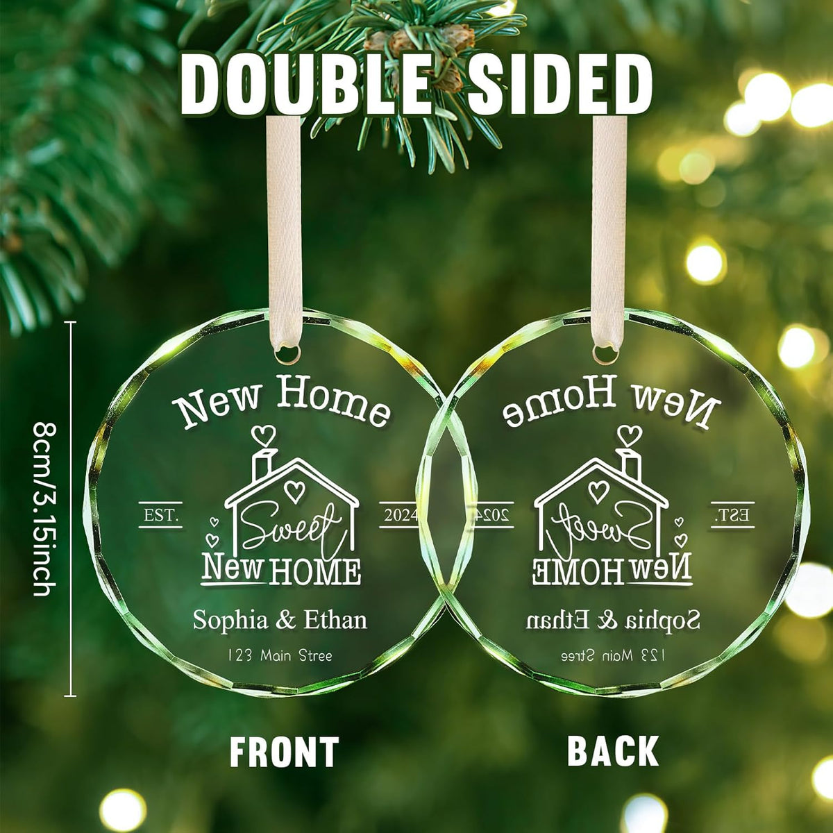 New Home Ornament 2025, Personalized Christmas Ornaments, House Warming Gifts for Couples, Custom