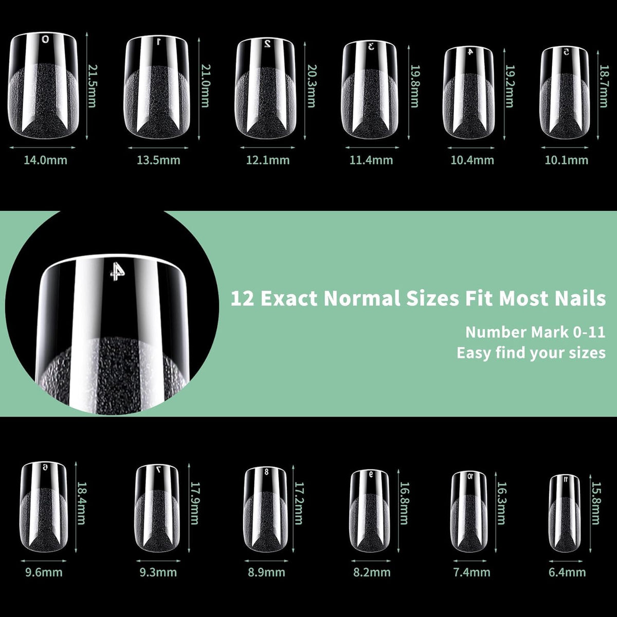 Short Square Nail Tips, 216pcs Acrylic Soft Fake Nails Gel Nail Tips, Full Cover Pre-Shaped Matte