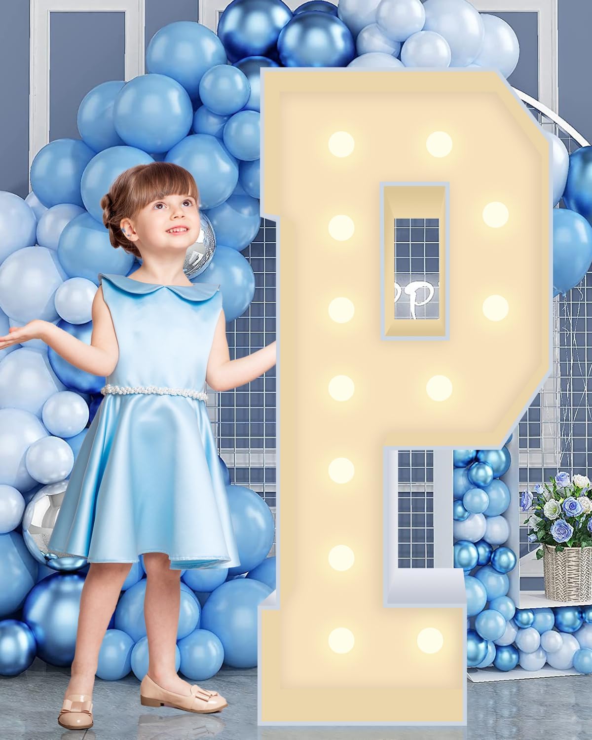 4FT Marquee Plastic Letters P - Light up Letters P Are Made from Corrugated Plastic Board - Quick