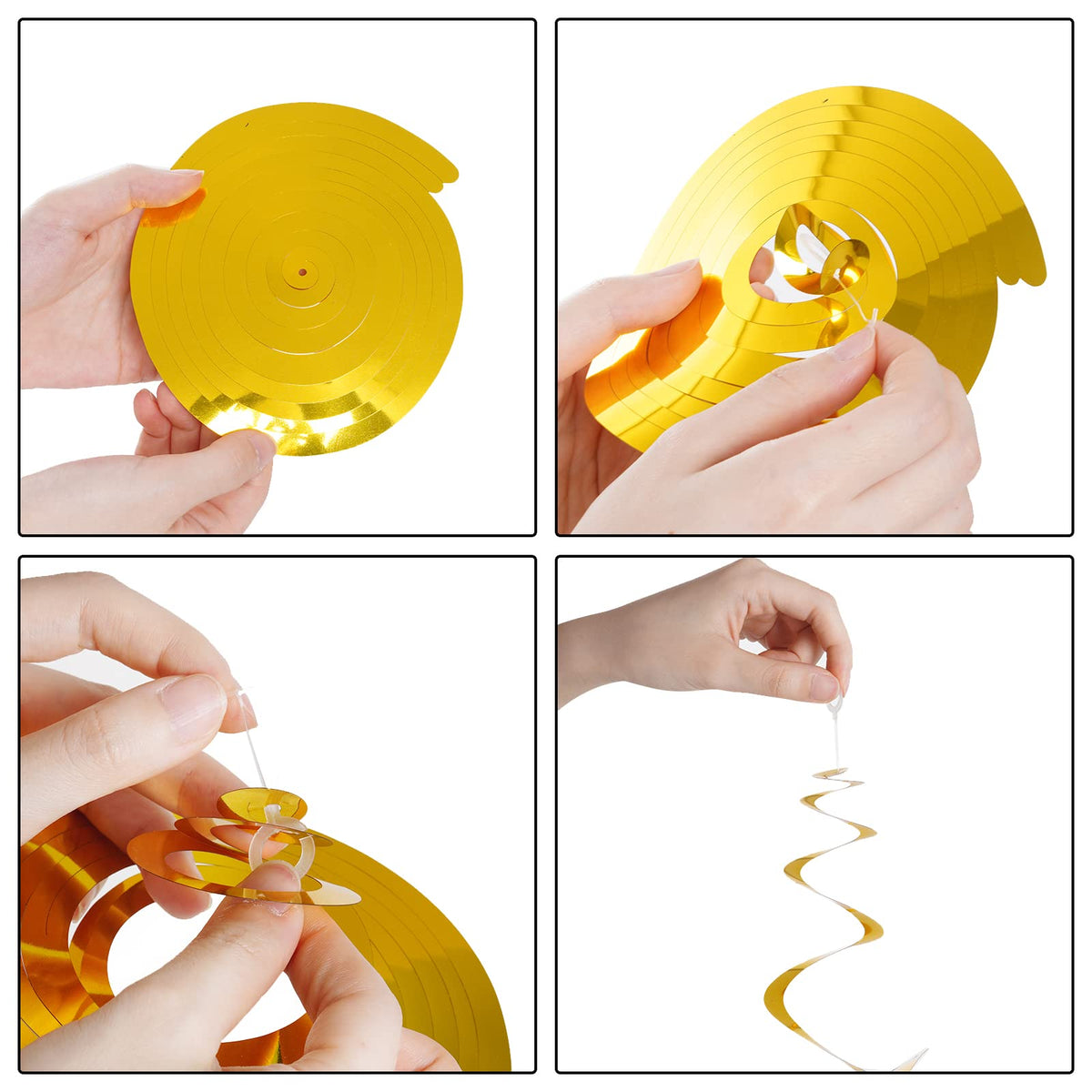 Colorful Ceiling Swirl Foil Decorations Hanging Plastic Streamer Themed Swirl Party Decoration for