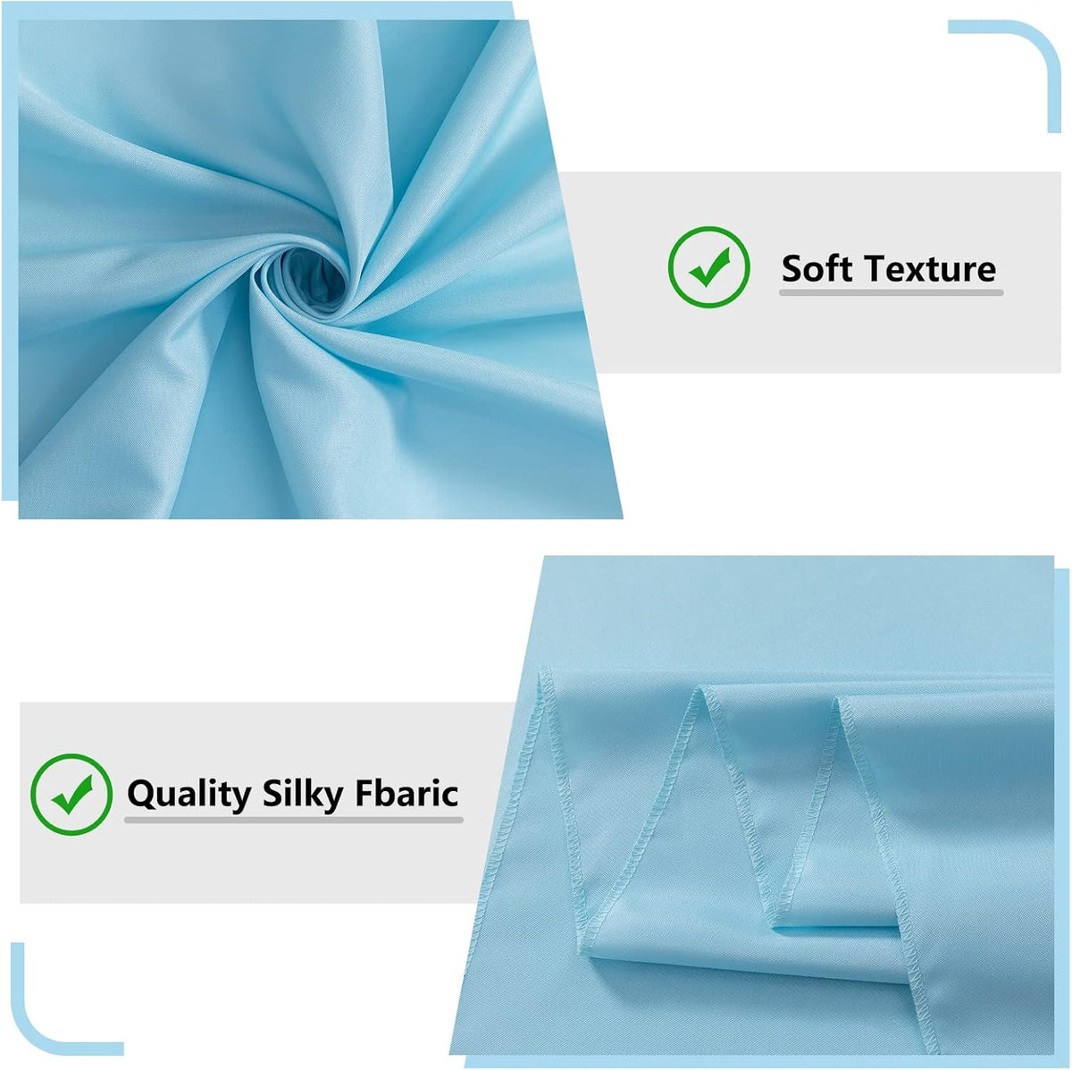 MYSKY HOME Light Blue Backdrop Curtains for Parties, Weddings, Stage, Baby Showers, Birthdays - 5ft