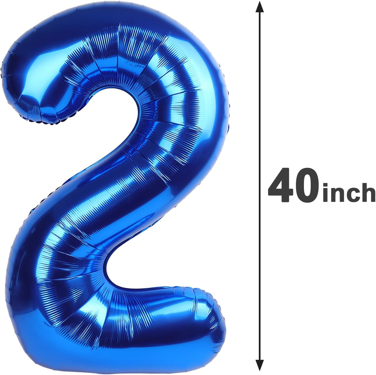 Giant Navy Blue 2 Balloon Number 40 Inch, Two Number Balloons Birthday Supplies, 2nd 12 22 32 62