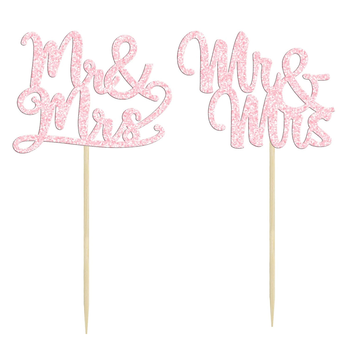 Gyufise 36Pcs Mr & Mrs Cupcake Toppers & Picks Wedding Engagement Cake Decorations for Wedding