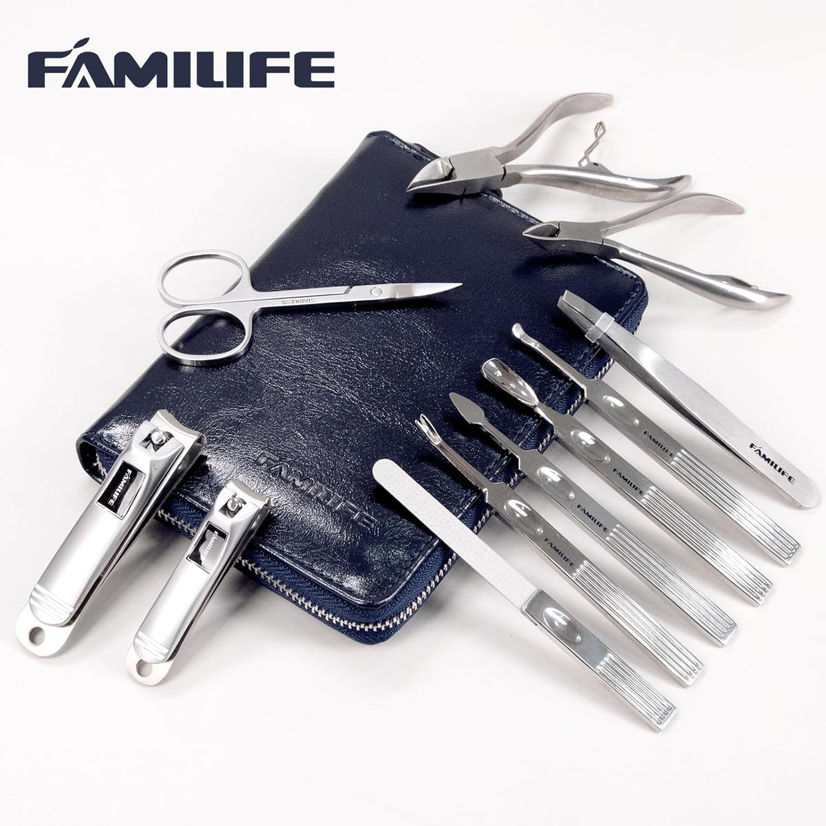 Manicure Kit, FAMILIFE Professional Manicure Set Nail Kit, 11 in 1 Stainless Steel Nail Clippers