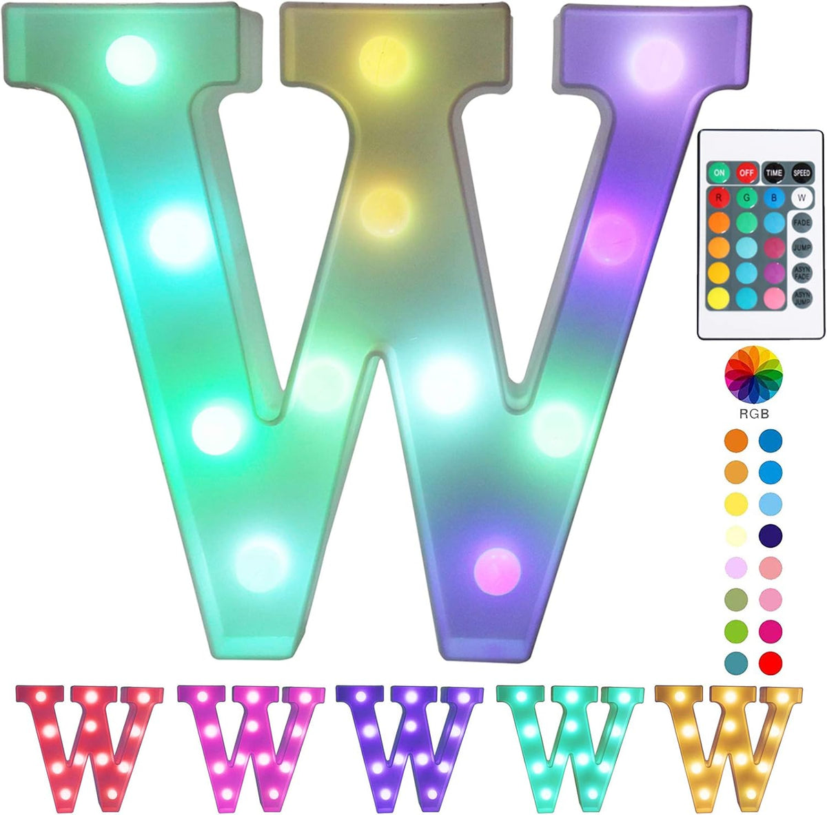 Pooqla Colorful LED Marquee Letter Lights with Remote – Light Up Marquee Signs – Party Bar Letters