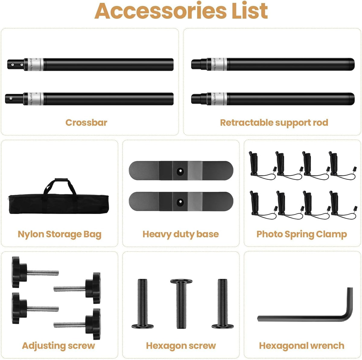 Jiang&Rong 10x10ft Heavy Duty Backdrop Stand Kit - Adjustable Step and Repeat Photo Banner Stand