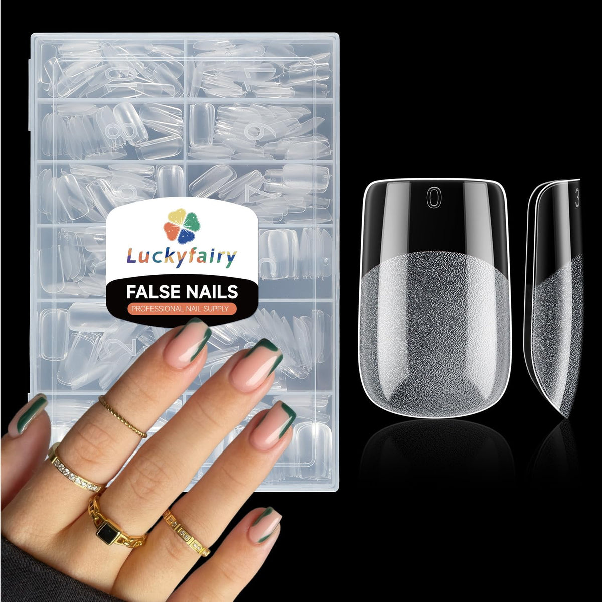 Short Square Nail Tips: 240PCS Soft Gel Pre-filed Short Square Fake Tips, 12 Sizes Full Cover