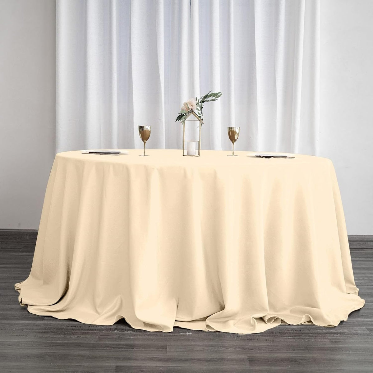 Efavormart Round Tablecloth, 132 Inch Stain & Wrinkle Resistant Washable Table Cloth, Decorative