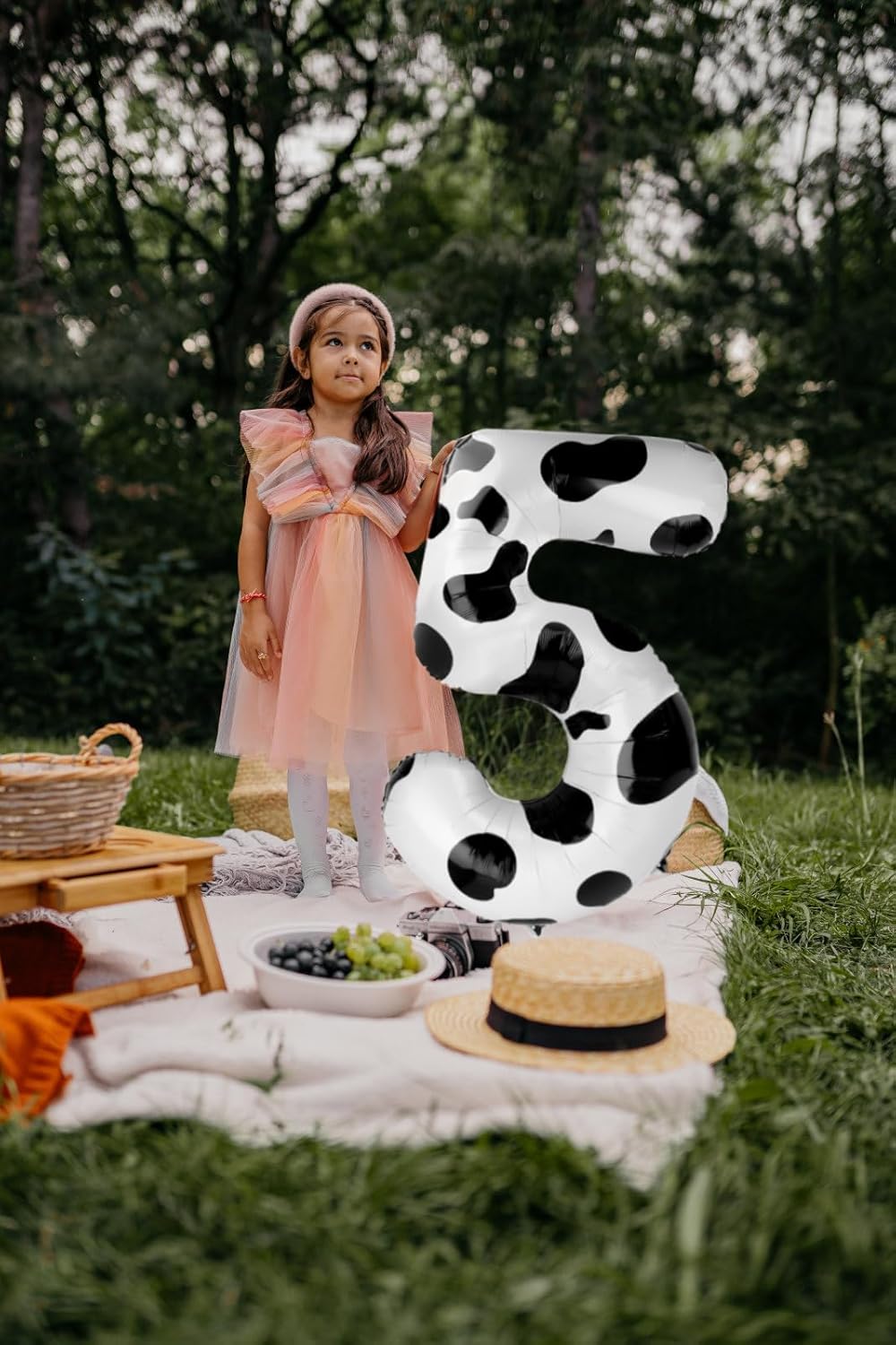 Cow Print Number Balloon Birthday Decorations, 40 inch Number balloon 0-9(Zero-Nine), Cow Balloon