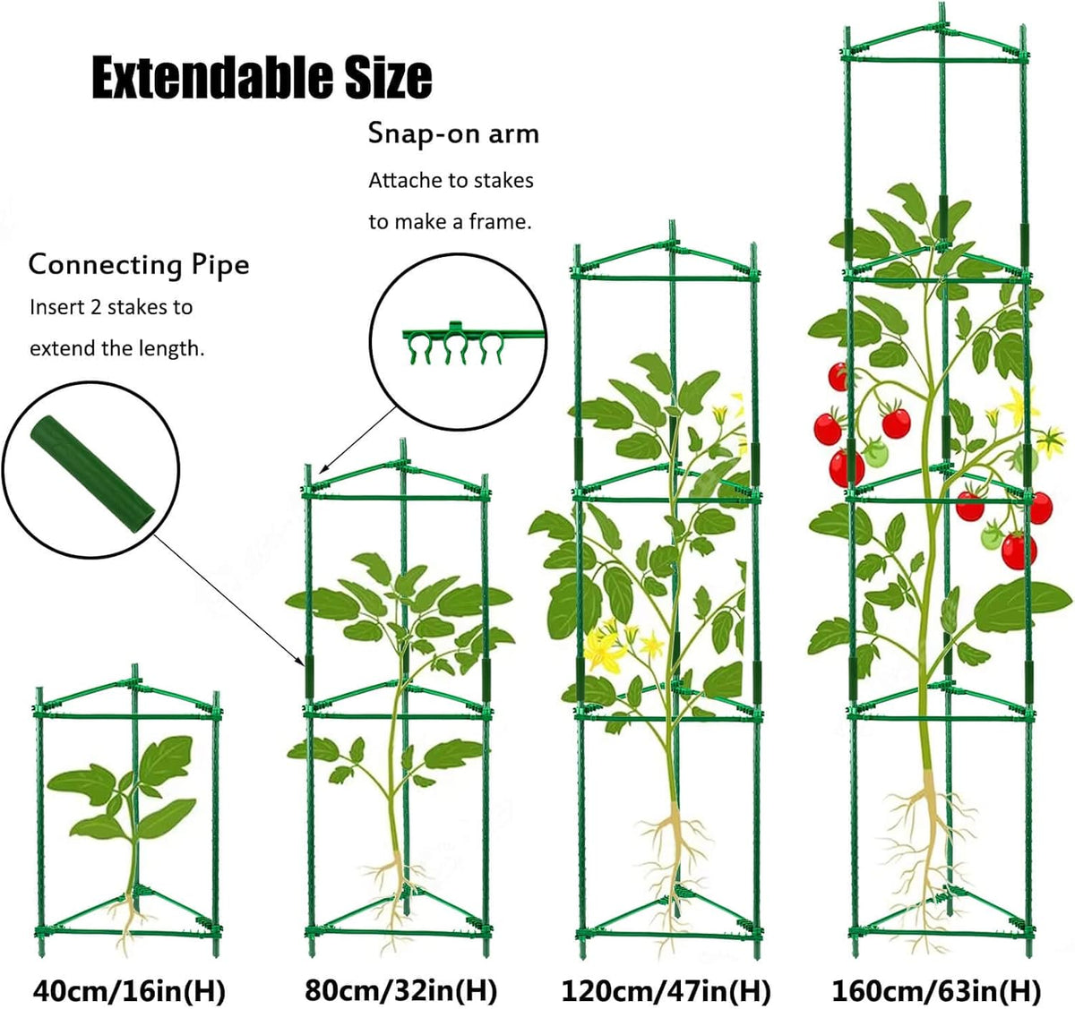 Orgrimmar Tomato Cages Garden Plant Support Stakes Outdoor Vegetable Trellis for Vertical Climbing