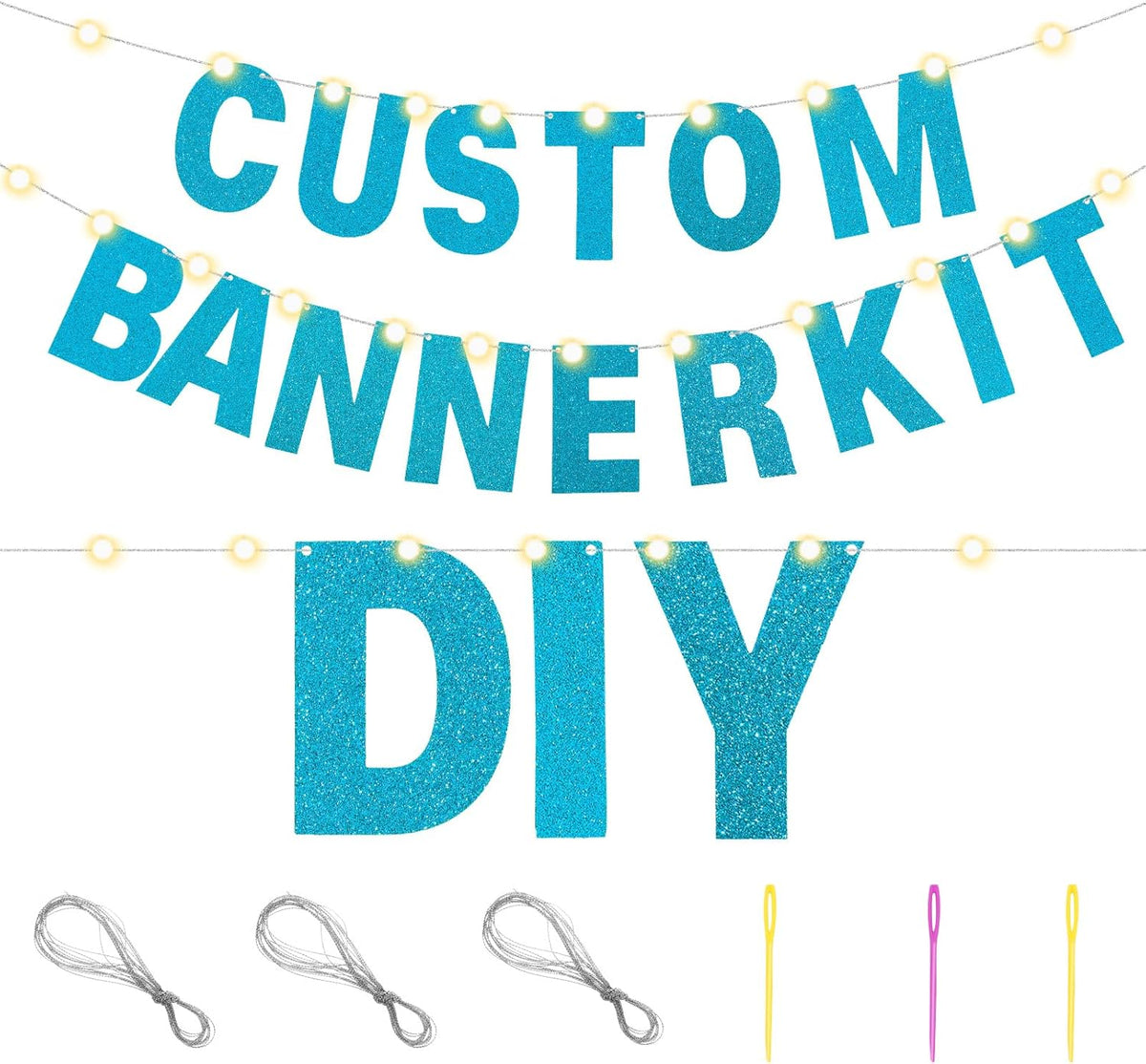 TaoBary 112 Pcs DIY Letter Custom Banner Glitter Customizable Banner Kit Including 107 Letters and