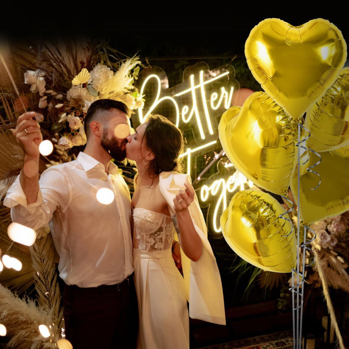 TONIFUL 30Pcs 18 Inch Gold Heart Balloons Gold Heart Shape Foil Mylar Balloons Decoration for