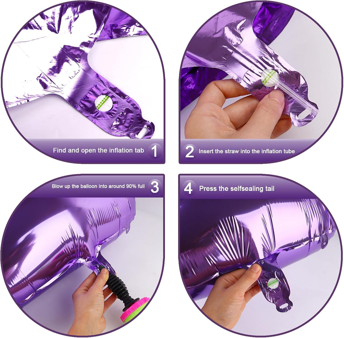 40 Inch Big Purple Number 2 Balloon Birthday Decoration, Number 2 Helium Balloon 12 20 22 23 24 26