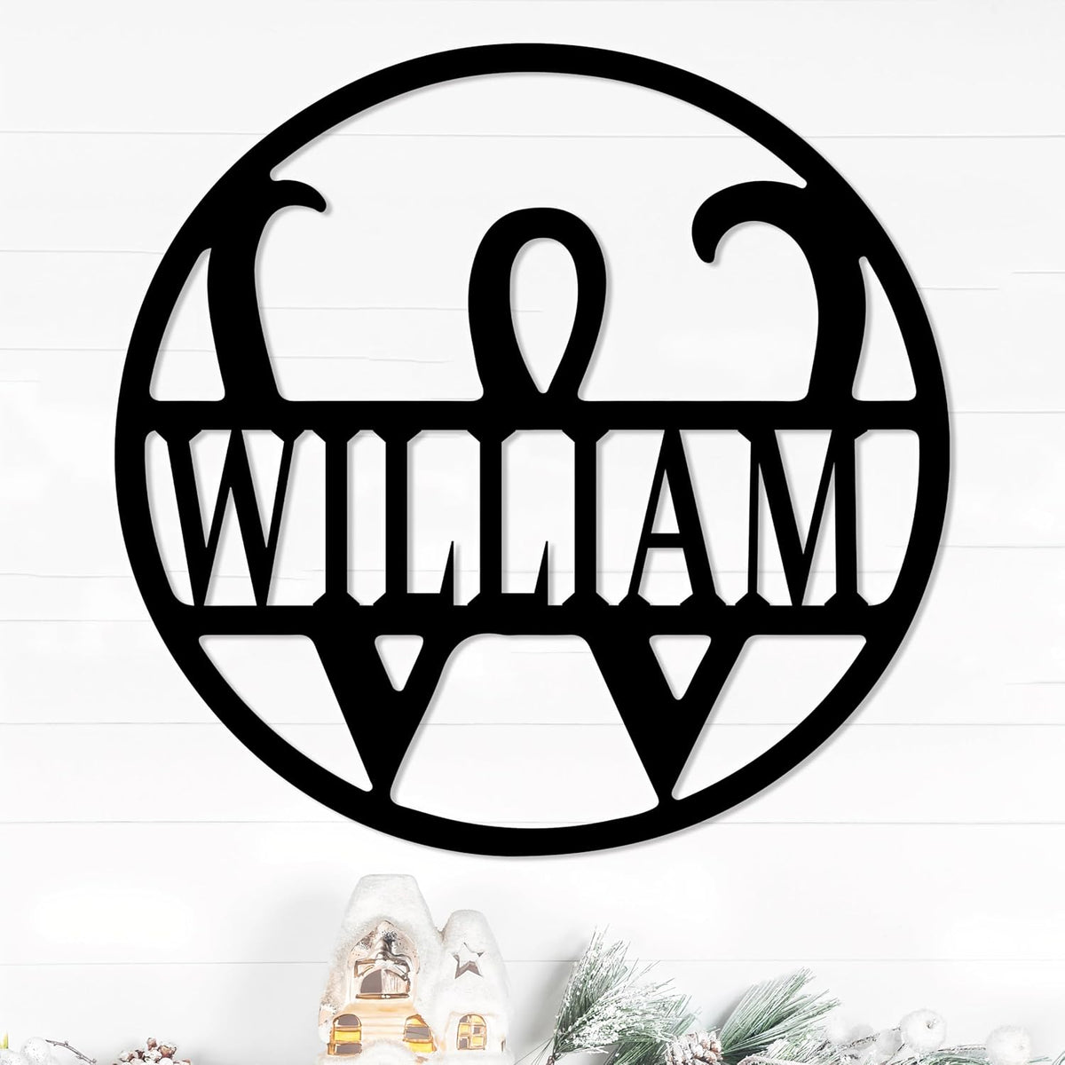 Personalized Metal Name Signs, Split Letter Monogram Wall Decor, Custom Last Name Sign, Family Name