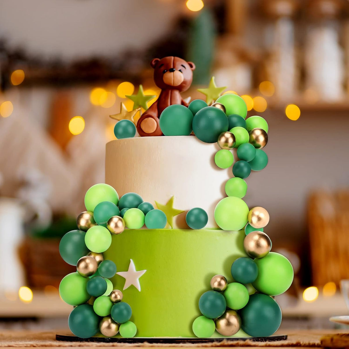 108 Pcs Balls Cake Topper DIY Cupcake Insert Foam Balloons for Cake Baking Wedding Anniversary