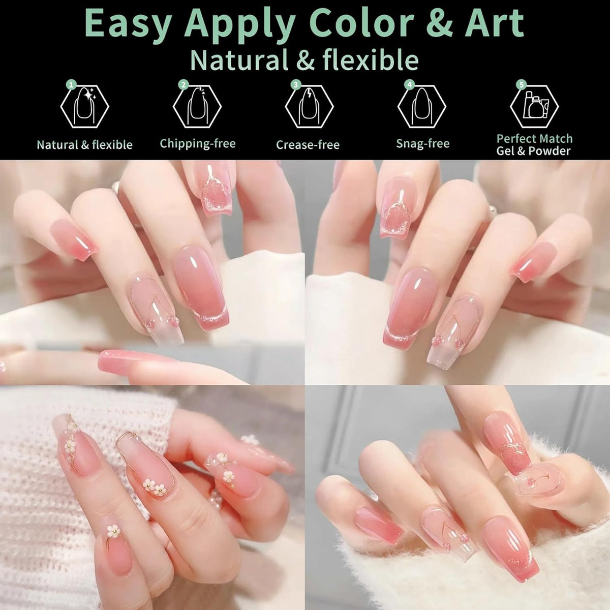 Medium Coffin Nail Tips, 216pcs Acrylic Ballerina Soft Fake Nails Gel Nail Tips, Full Cover