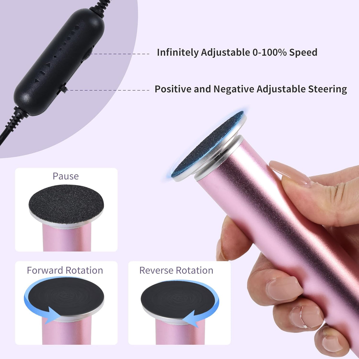 Electric Foot Callus Remover with 120pcs Sandpaper Discs(3 Sizes), Professional 800RPM Aluminum 4.8