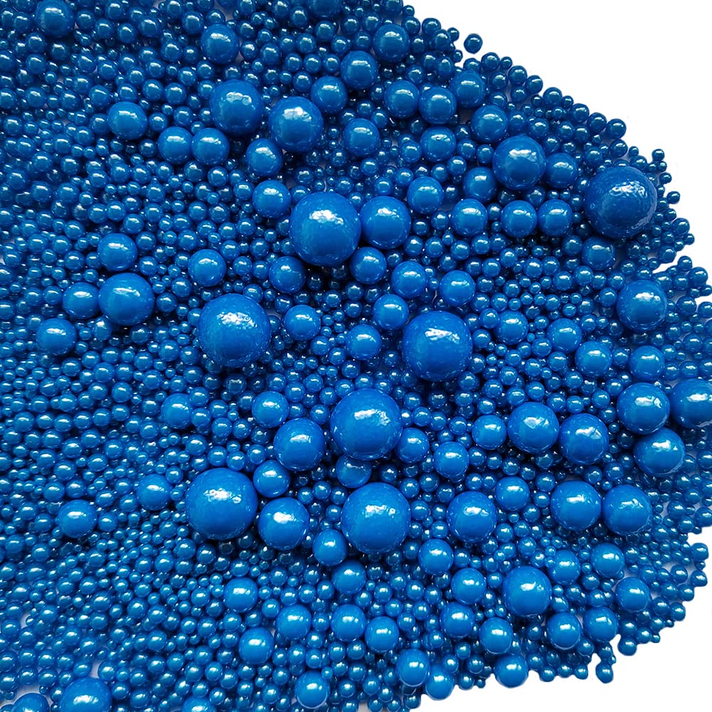 Edible Royal Blue Sugar Pearls Candy Sprinkles 120G/ 4.23Ounce Baking Cake Sprinkles Cupcake and