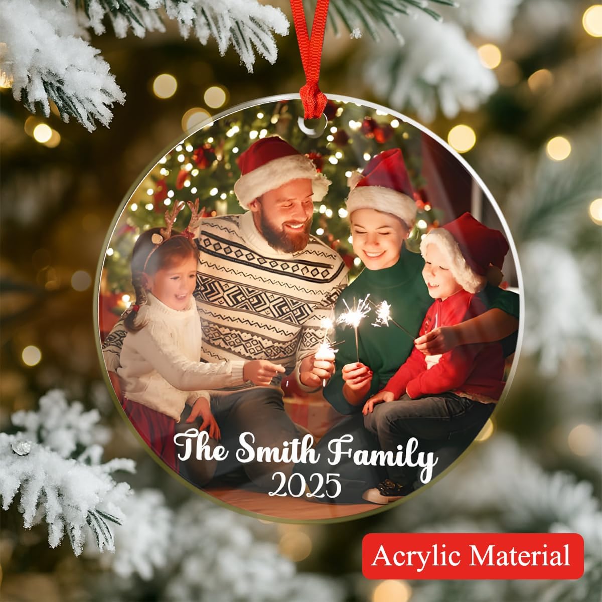 Personalized Christmas Ornaments with Names, Couple Glass Ornament, Custom Wedding Gifts for