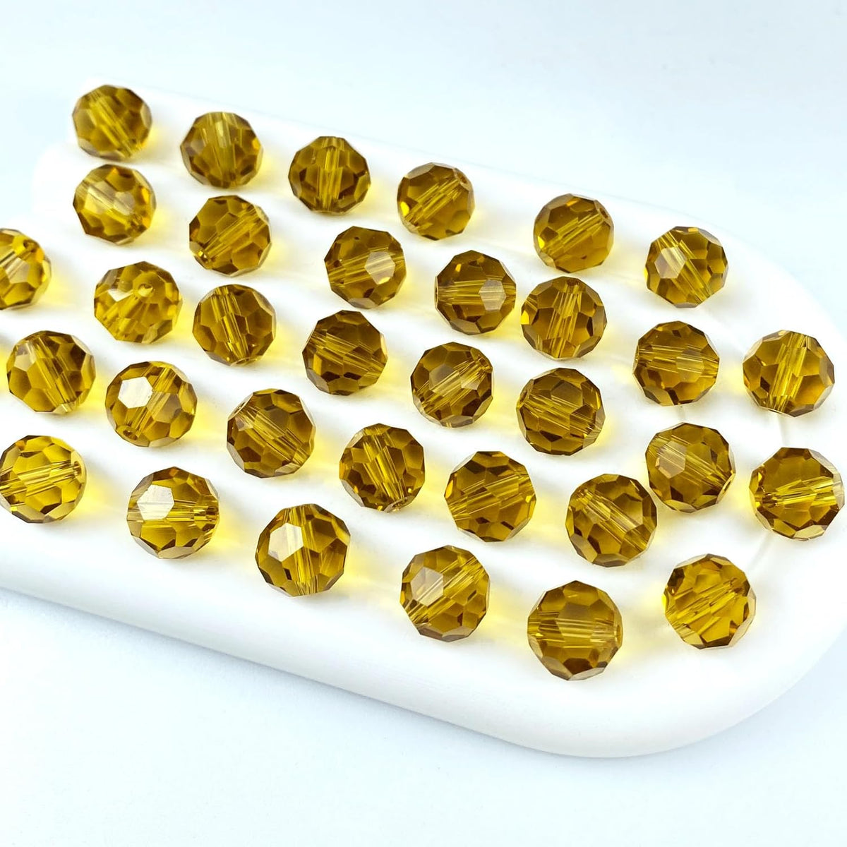 200 PCS 6mm Crystal Glass Beads Round Multiple Faceted Loose Spacer Glass Beads for DIY Handcrafte