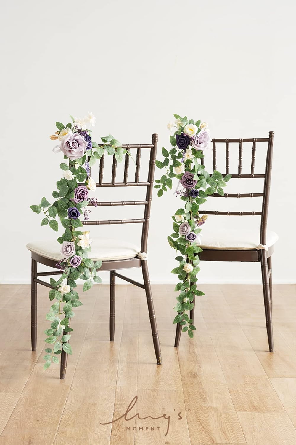 Ling's Moment 10pcs Wedding Chair Decorations Aisle Floral Swag Artificial Pew Flowers Hanging