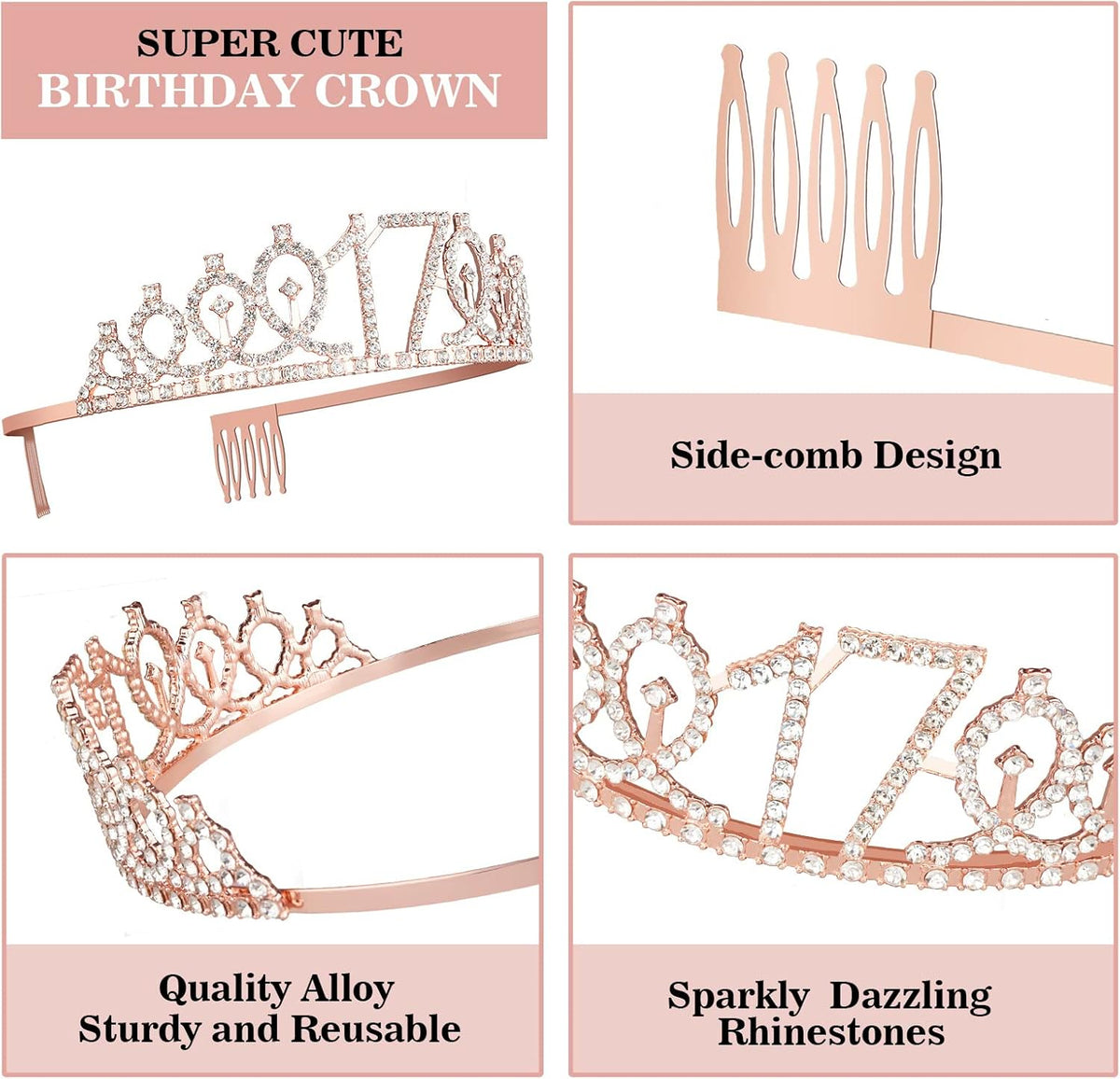 17th Birthday Decorations for Girls Including Birthday Girl Sash, Crown, Numeral Candles and Cake