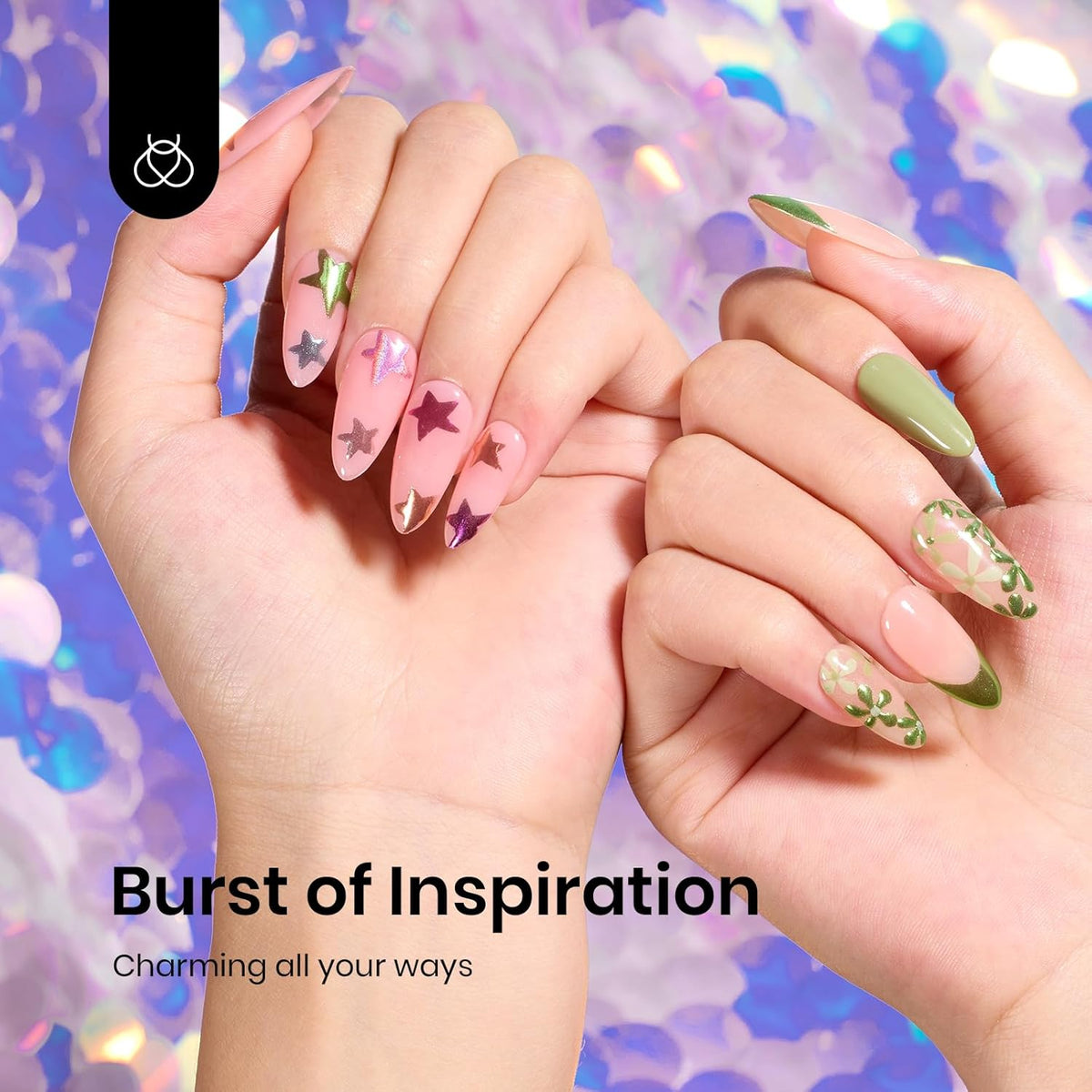 beetles Gel Polish 8 Colors Chrome Powder for Nails Pink Purple Blue Green Silver Golden Rainbow