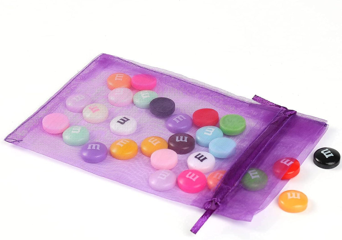 ANZNKU 50 Pack Organza Bags 4 x 6 inch Premium Sheer Drawstring Favor Bags for Halloween Candy