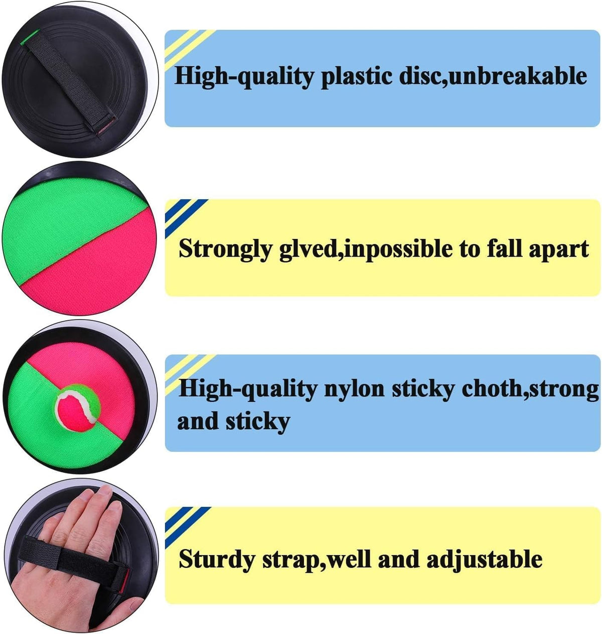 Cooraby Toss and Catch Paddle Game 5 Set Paddle Toss and Catch Ball Sport Games Suitable for