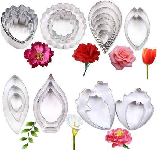 7set Stainless Steel Gum Paste Fower Cutter Set Fondant Flower Leaves Cutter Sugarcraft Cookie