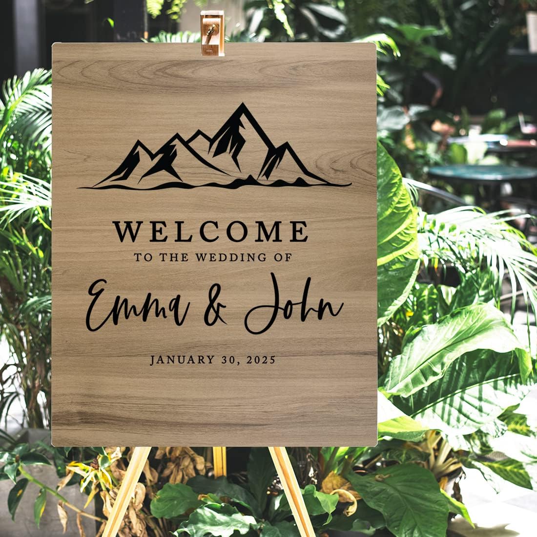 Andaz Press Large Wooden Welcome Sign for Wedding, Rustic Welcome Sign 16" x 20" Custom Names