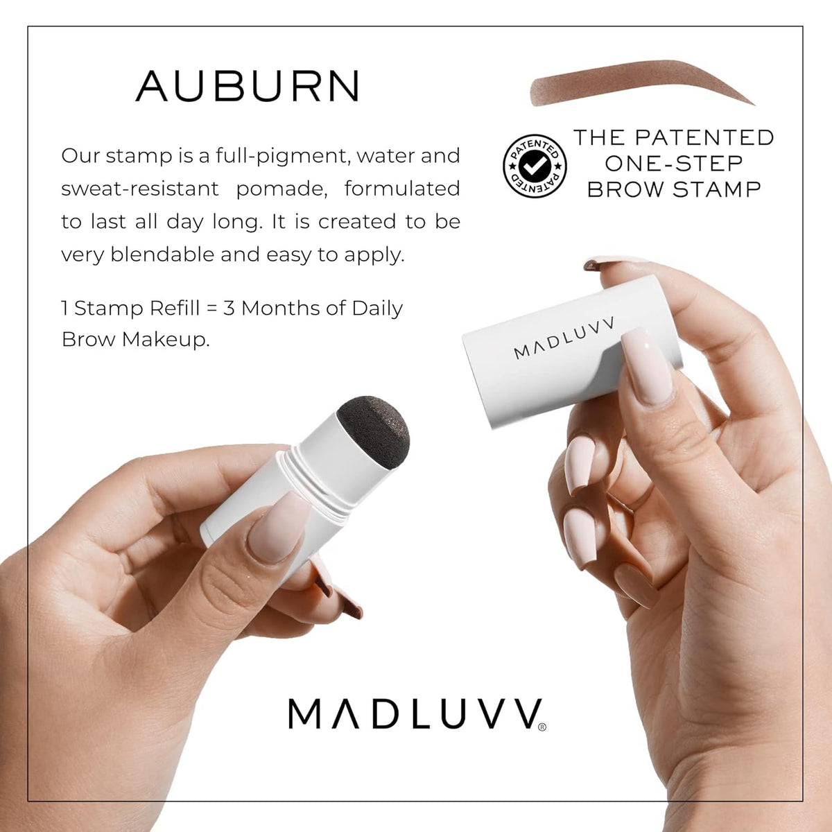 MADLUVV Brow Stamp Refill* - Color Stamp for Brows & Root Touch Up for Women & Men, Instantly