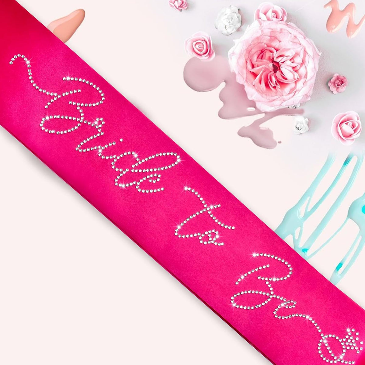 Hot Pink Bride to Be Sash with Glitter Rhinestones, Funny Bride to Be Sash Bachelorette Party