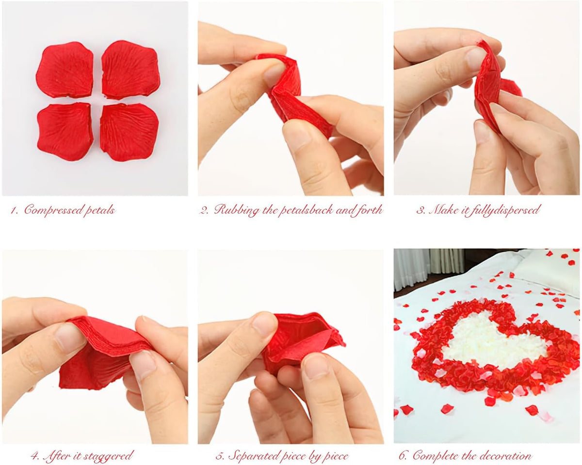 1000Pieces Rose Petals, Artificial Flower Petals Fake Rose Petals for Romantic