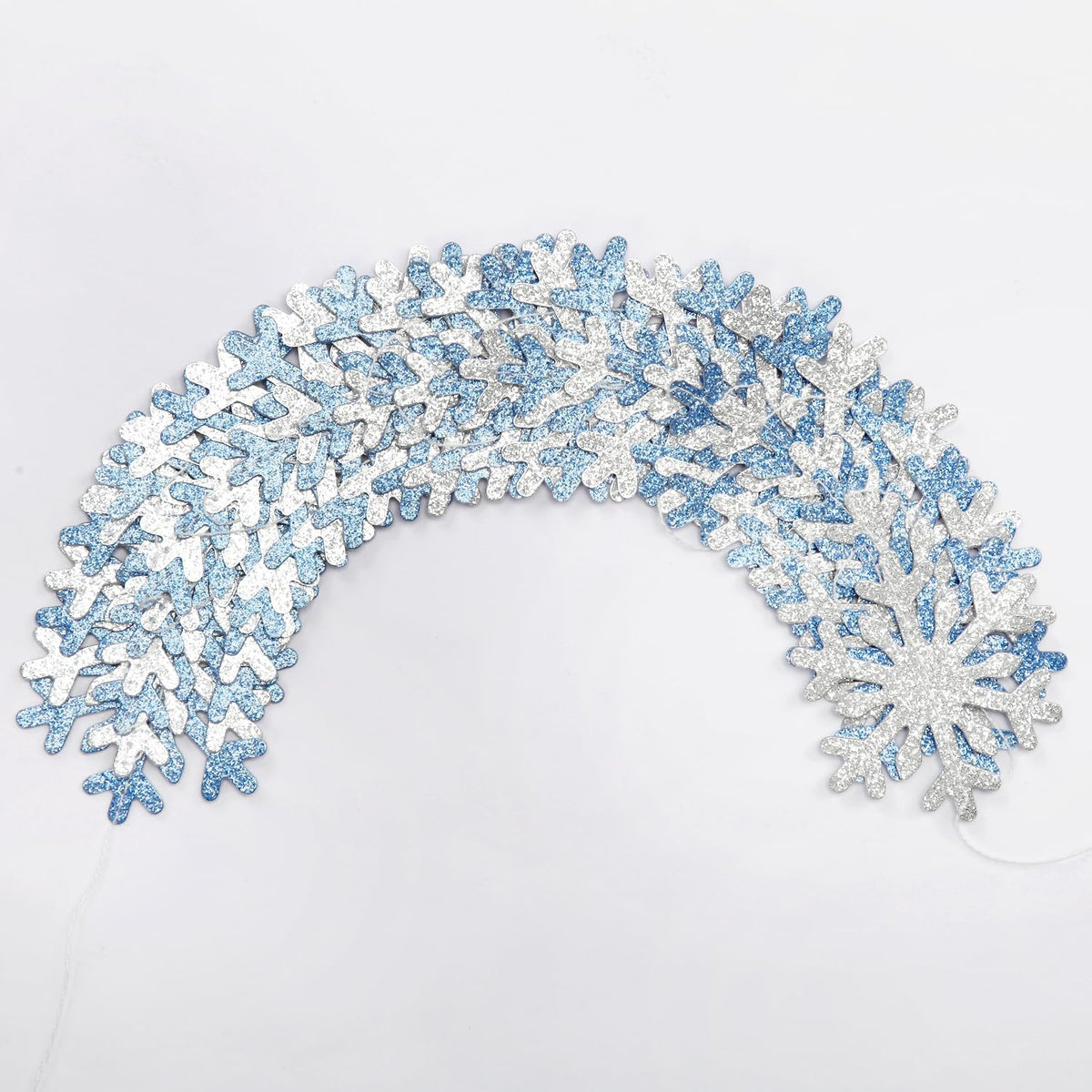 Snowflake-Snow Blue-Silver Christmas Party-Decoration Garland - 52ft Winter Wonderland Frozen