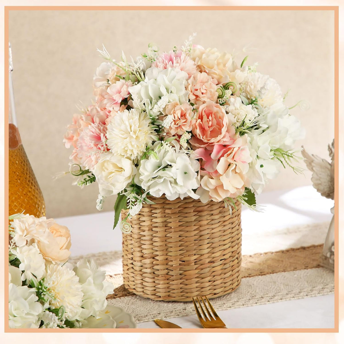 Tigeen Artificial Flowers Artificial Peonies Silk Flowers Faux Peony Fake Peony Silk Hydrangea