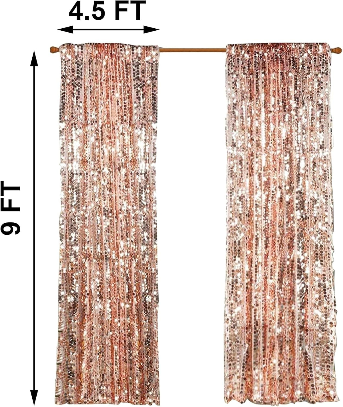 Big Sequin Rose Gold Drapes Curtains Panels Payette Sequin Backdrop Curtains Home Party Decoration