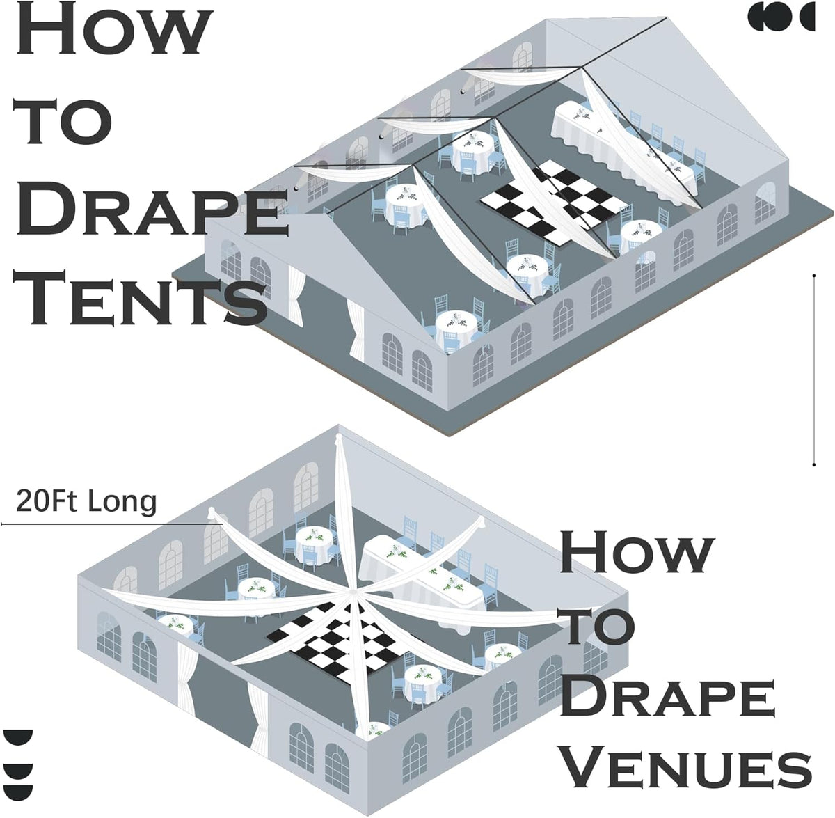 PartyVillage 2 Panels 5ftx30ft Red Ceiling Drapes for Wedding Parties – 30 FT Extra Long Thick