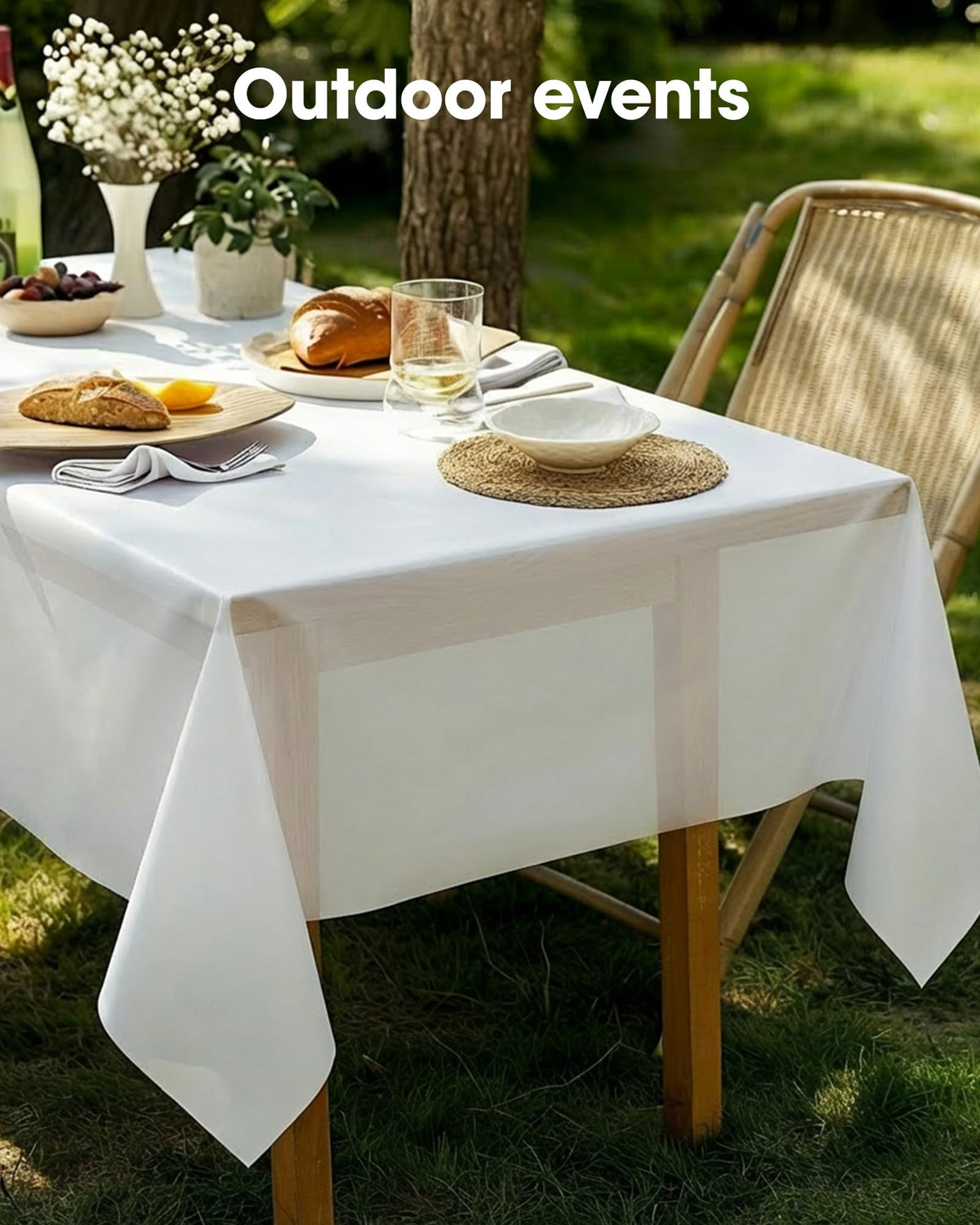 Pureegg Plastic Table Cloth Disposable 20 Pack, 54 x 108 Inch Table Cloths, Party, Picnic, Wedding
