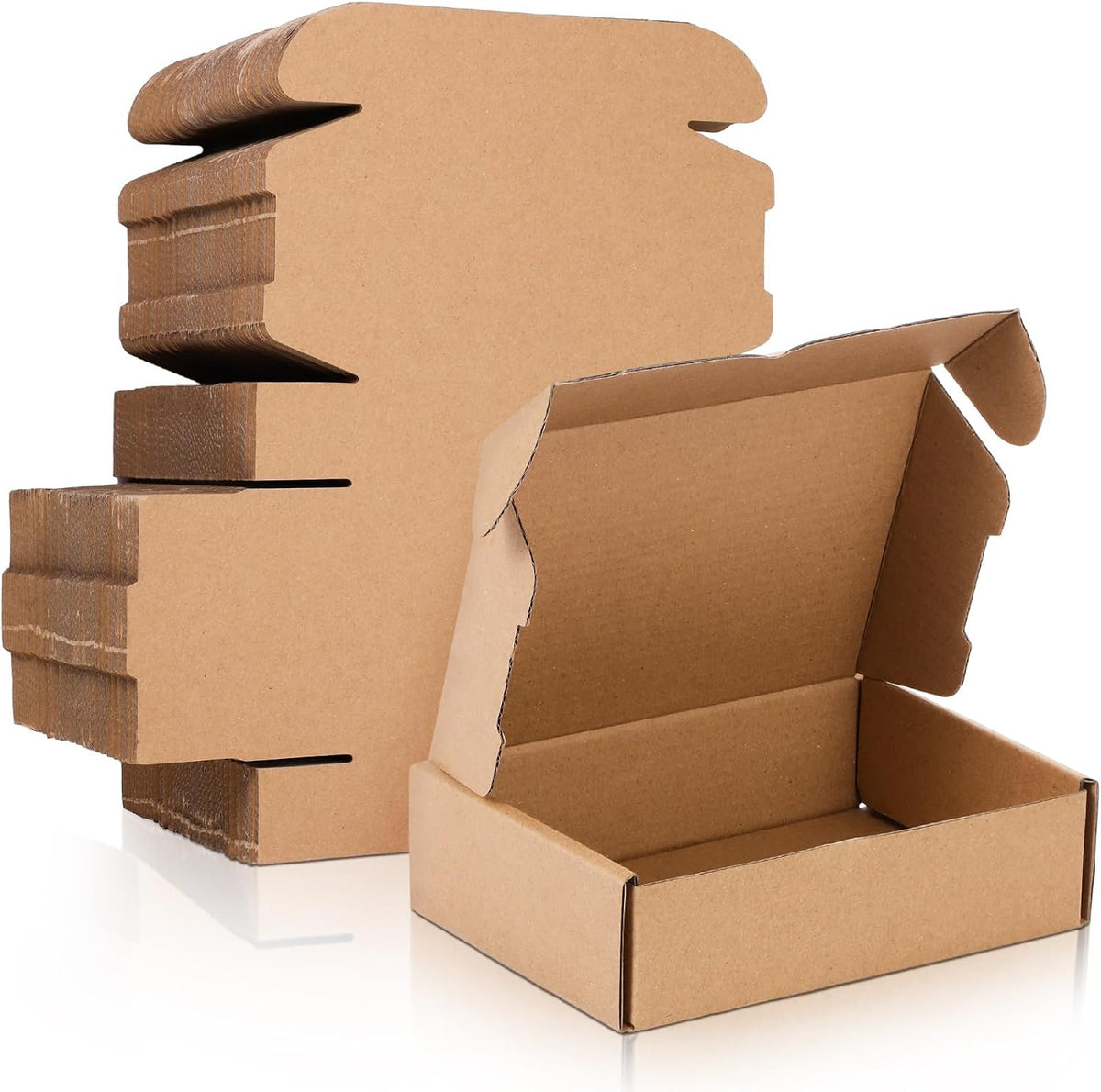 Qilery 100 Pcs Shipping Boxes Cardboard Gift Corrugated Cardboard Brown Boxes Mailer Packaging for