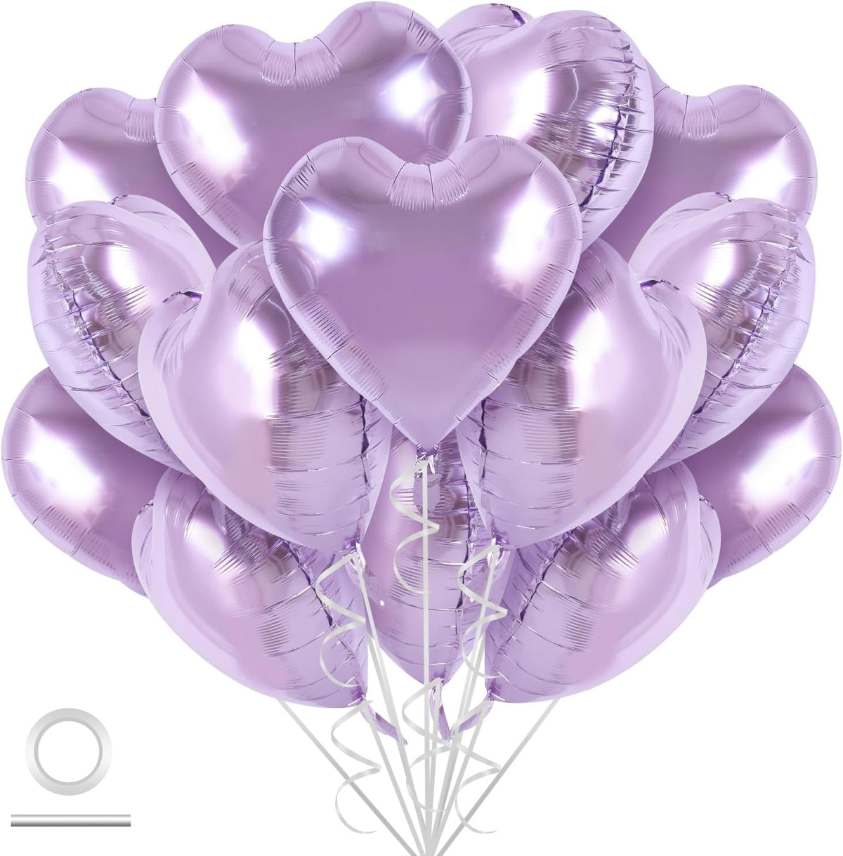 TONIFUL 30Pcs 18 Inch Purple Heart Balloons Purple Heart Shape Foil Mylar Balloons Decoration for