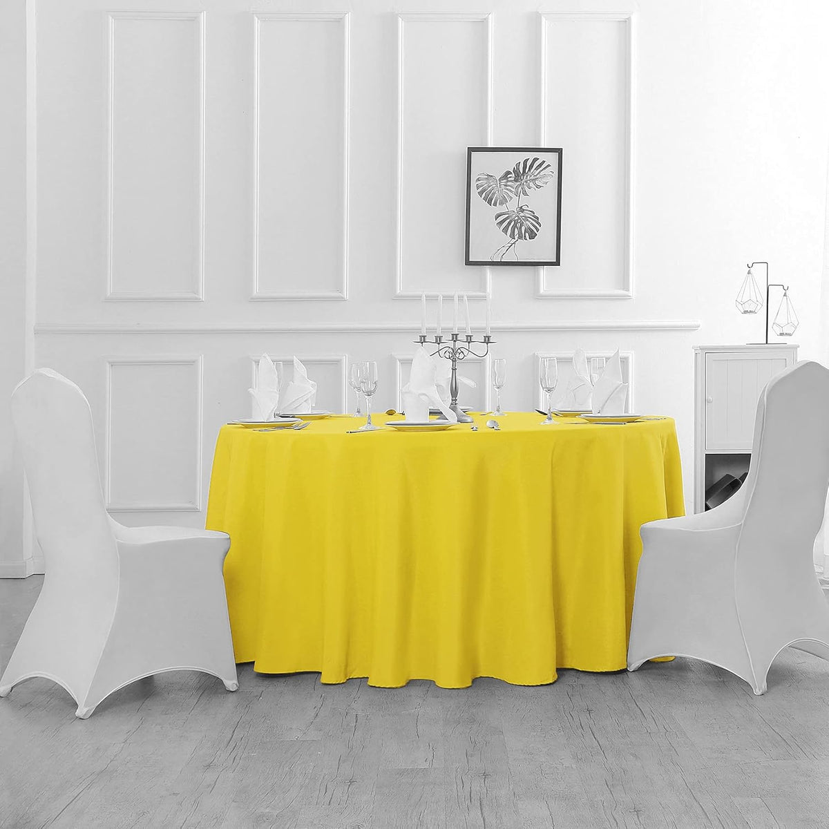 90 inch Round Tablecloth Washable Polyester Table Cloth Decorative Table Cover for Wedding Party