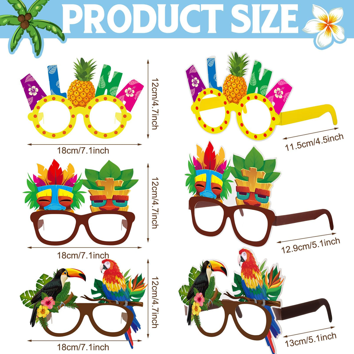 Vinsot 32 Pcs Beach Pool Party Sunglasses Hawaiian Glasses Luau Party Favor