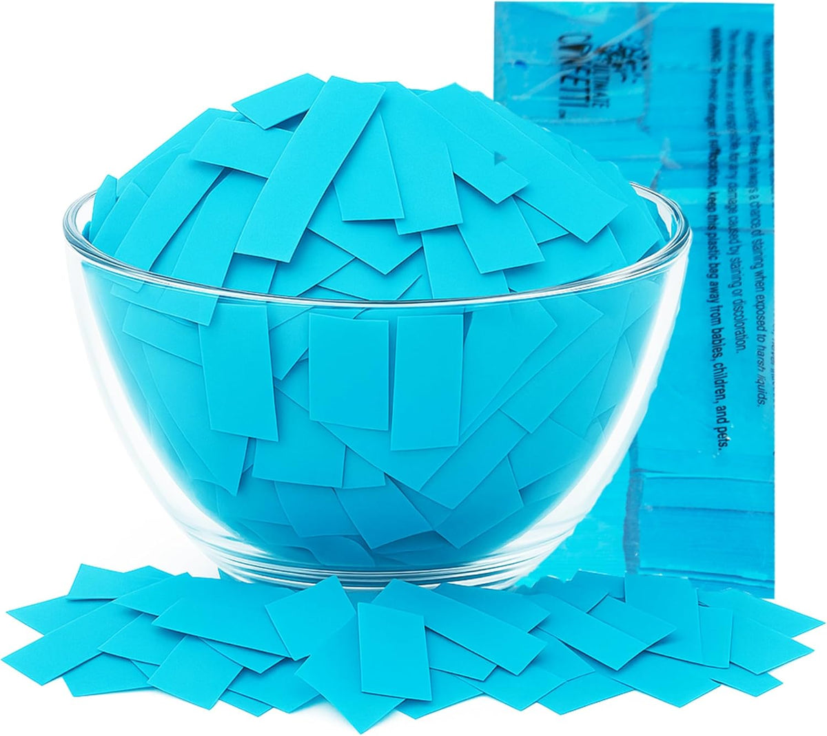 Turquoise Color Biodegradable Confetti - Rectangular Fluttering Tissue Paper Confetti for Cannon