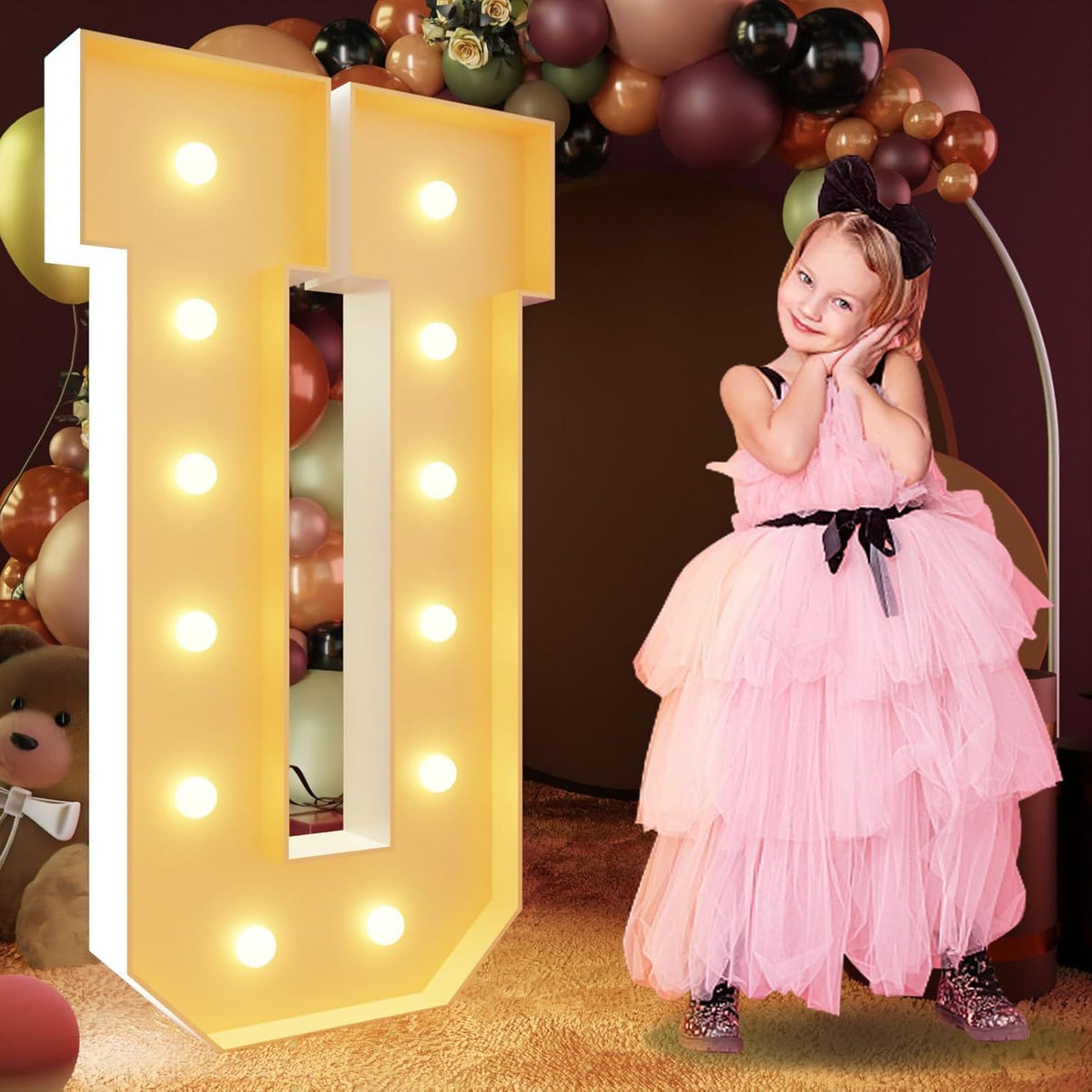 imprsv 4FT Light Up Letters, Large Light Up Letters for Birthday Party Decor, Wedding Decorations