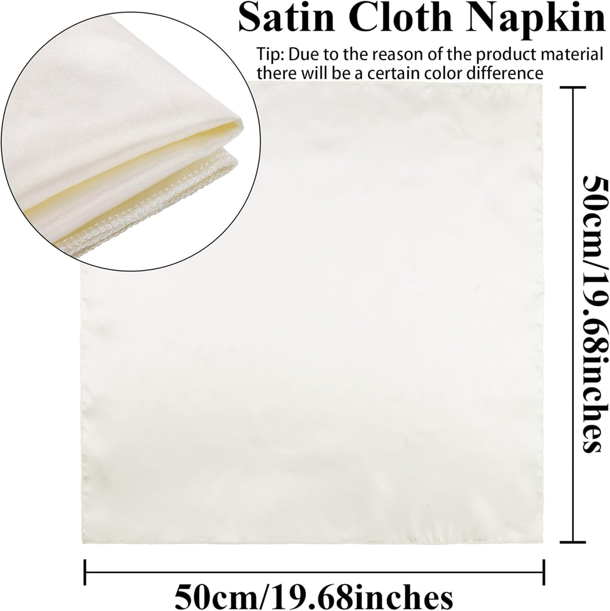 Aneco 12 Pieces Satin Napkin Square 20 x 20 Inches Dinner Napkins Weddings Party Napkin Soft Table