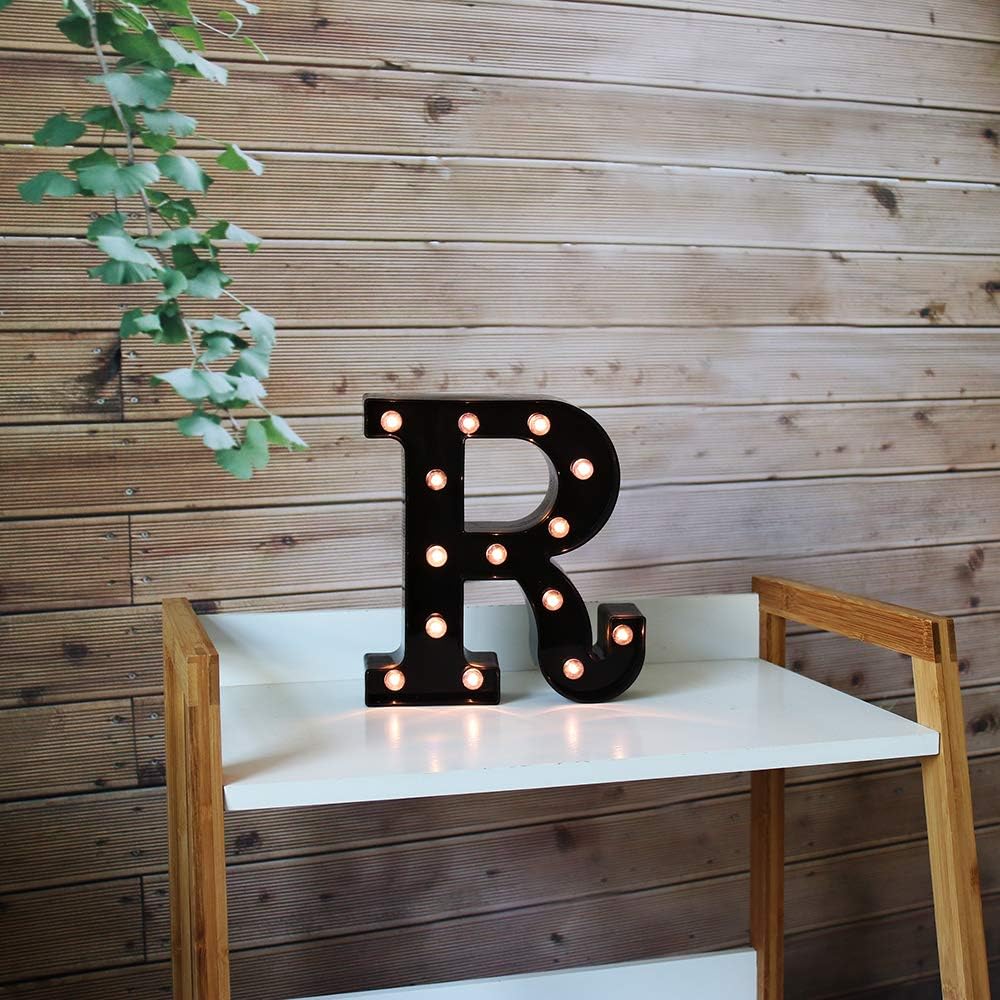 Light Up Black Alphabet Marquee Letters Sign LED Marquee Number Lights Sign for Night Light Home