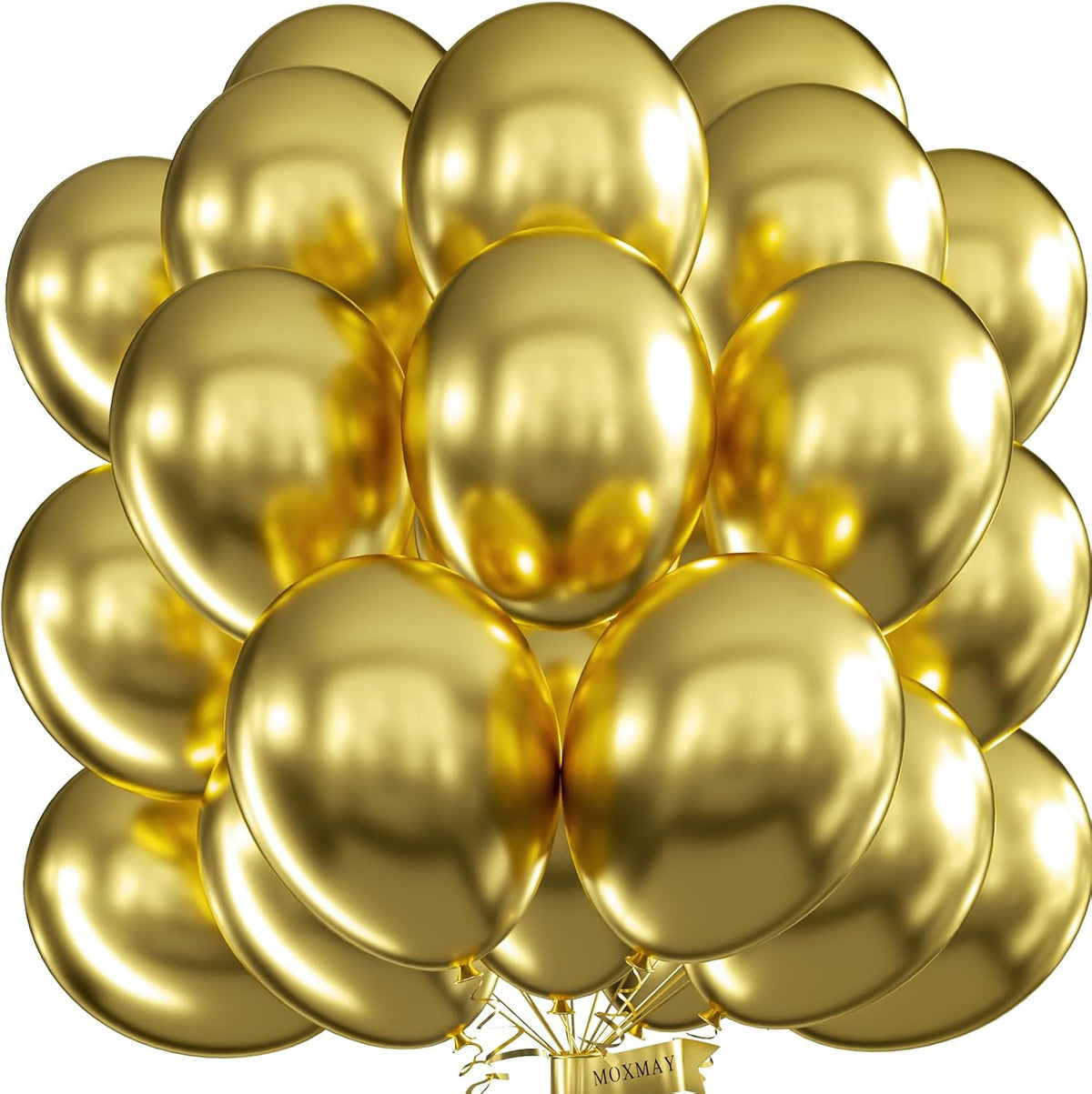 Gold Balloons Party Balloons 12inch 50Pcs 3.2g Latex Metallic Balloons Chrome Balloons Birthday